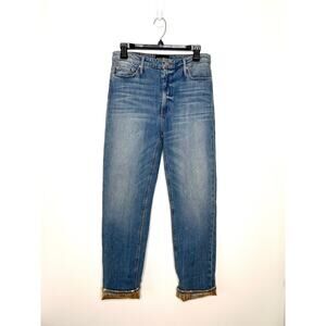 Black Orchid Vintage Rehab Taylor Straight Jean 28 Gold cuff